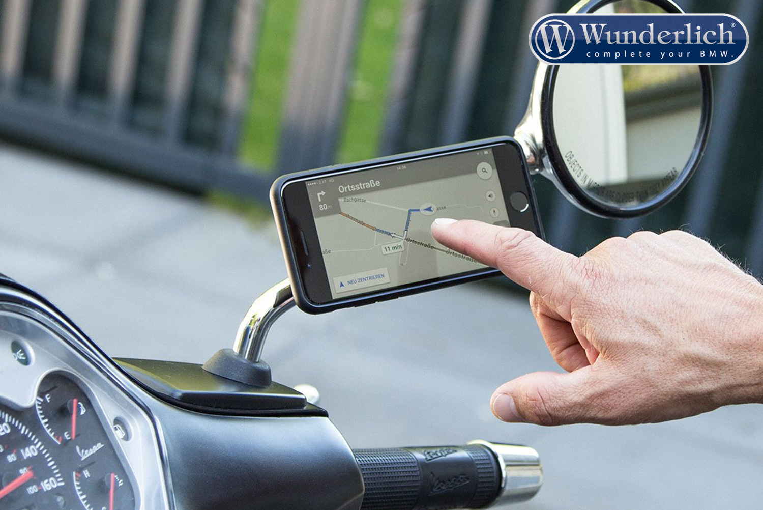 Soporte para smartphone para espejo retrovisor de moto SP Connect Mirror  Mount, Distribuidor Oficial SP CONNECT