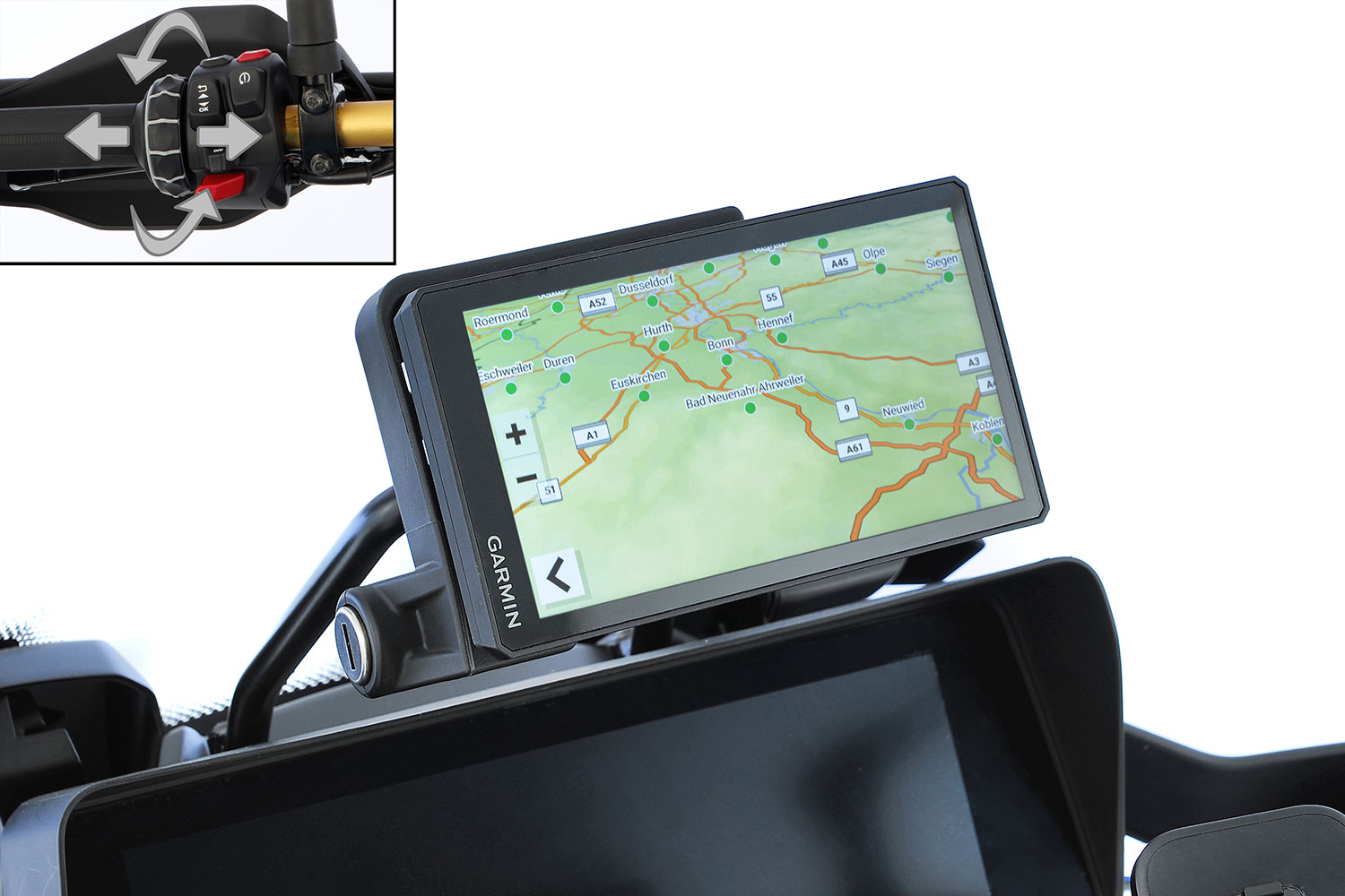 Adattatore Plug & Ride per Garmin zūmo XT2/XT3 su supporto di navigazione originale BMW