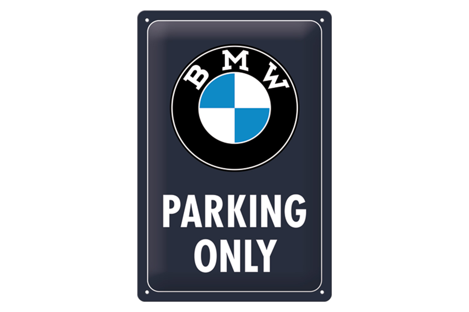 BMW Parking Only Classic Blue Metal Sign 20 x 30 cm by Nostalgic Art
