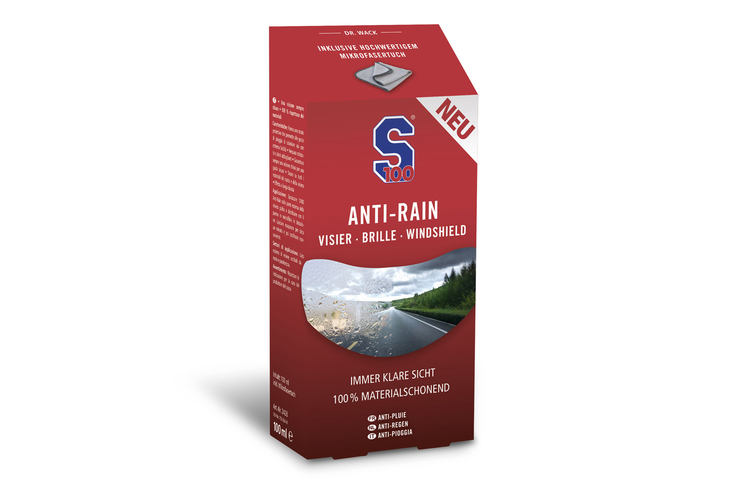 S100 Anti-Rain including microfibre cloth