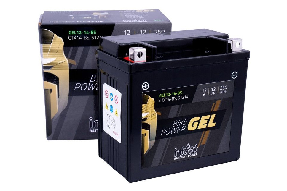 Batterie de moto en gel intAct Bike-Power GEL12-14-BS