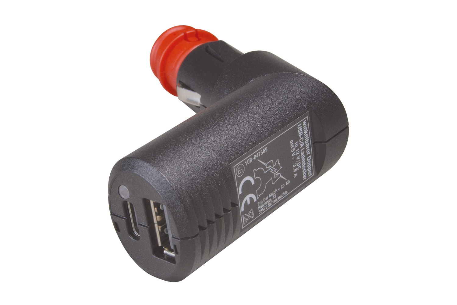 PRO CAR Adjustable dual USB-C/A charging plug