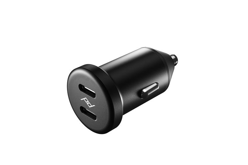 Adaptateur d'alimentation double USB-C pour voiture Peak Design Mobile - Noir