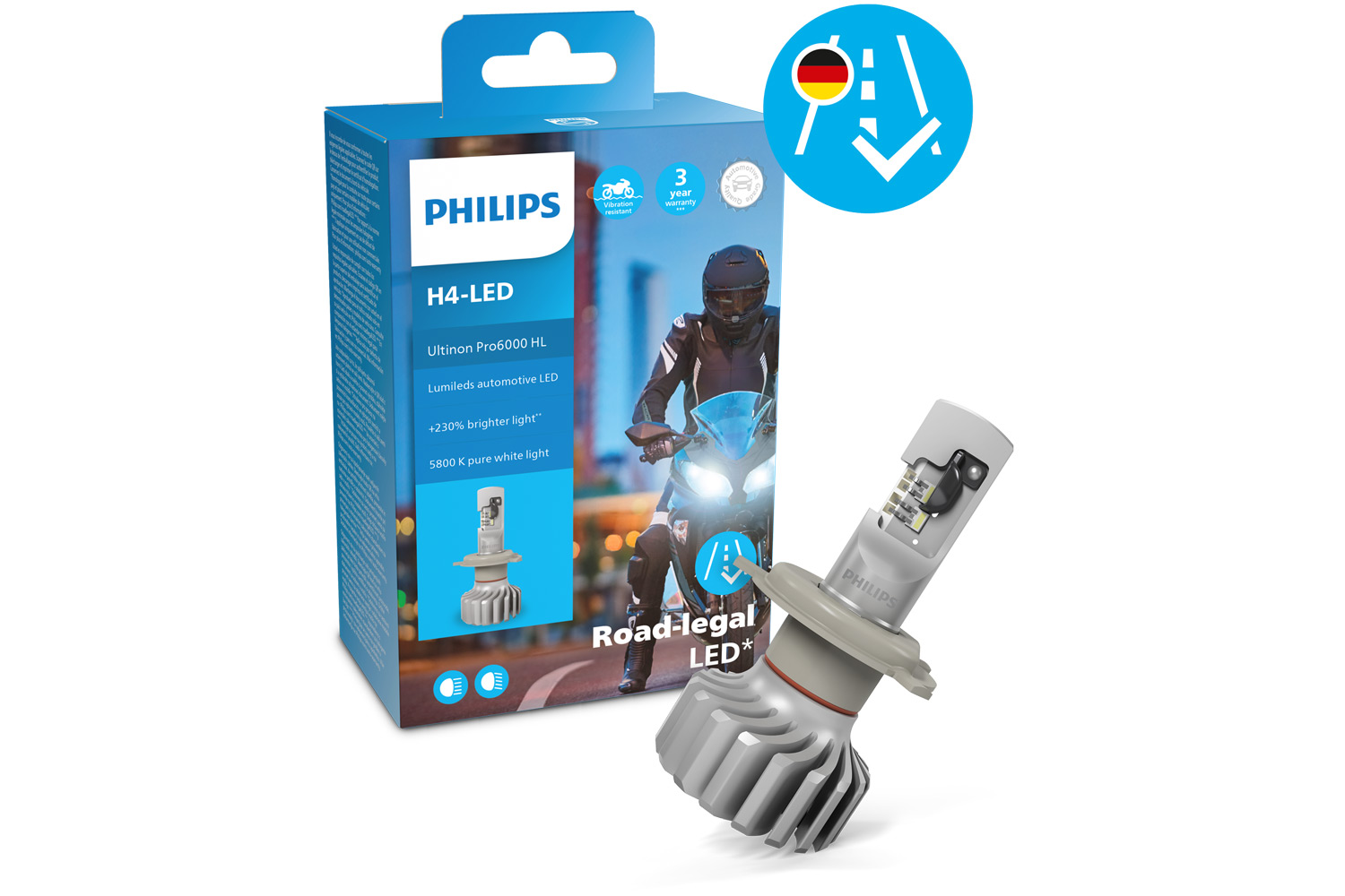 H4 Philips Ultinon Pro6000 LED headlight bulb