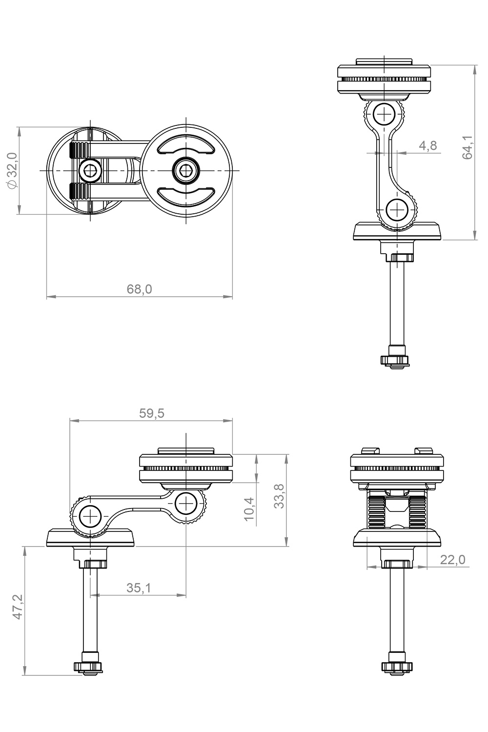 Device Carrier SP-Connect Moto Stem Mount Pro