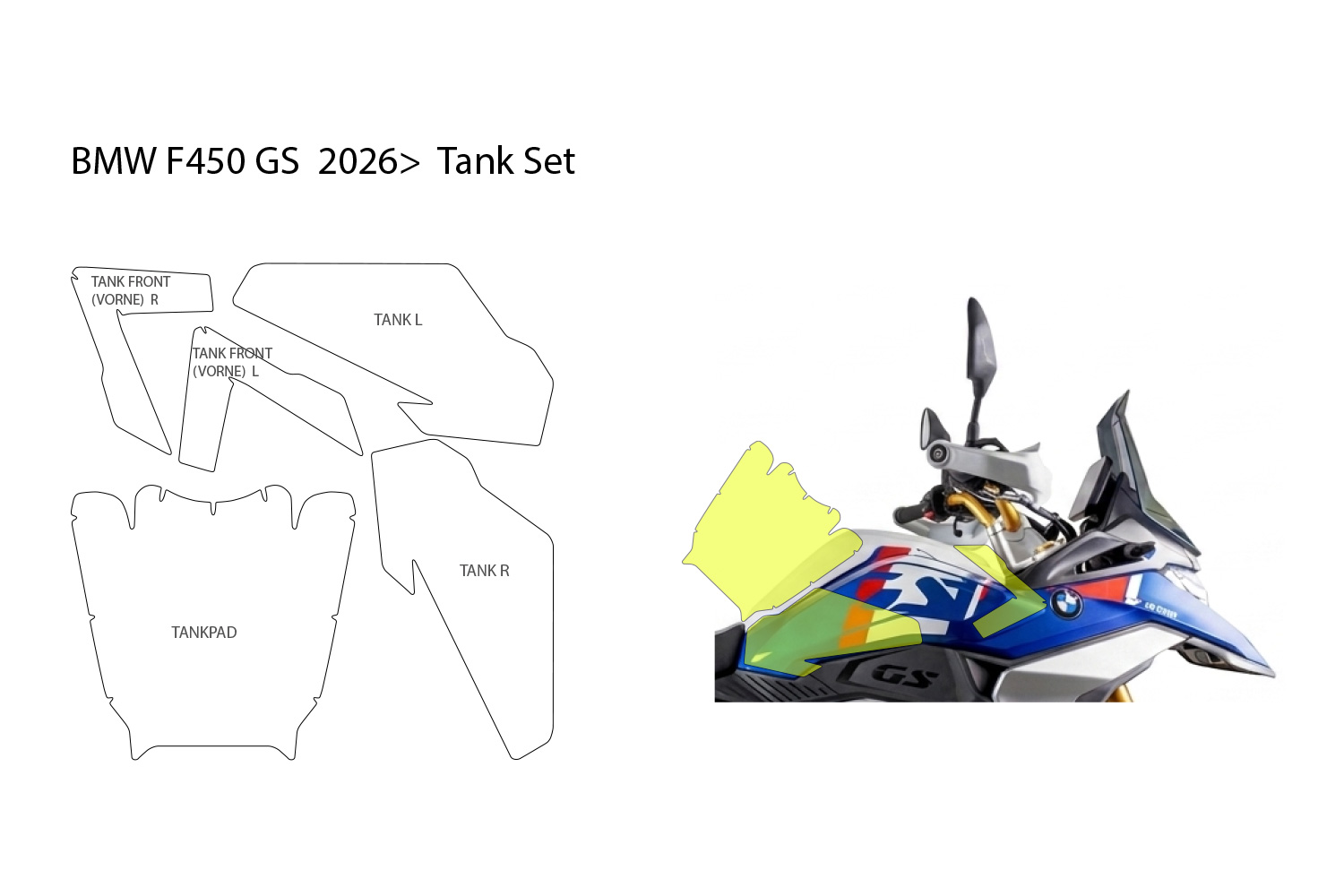 Lámina protectora de depósito BMW F 450 GS
