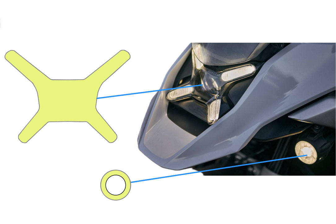 Juego de láminas protectoras para el faro PremiumShield R 1300 GS + Adv.